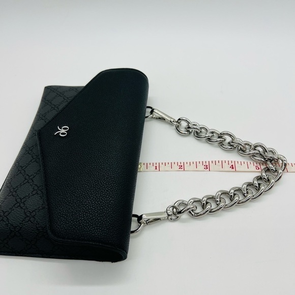 Womens black & gray small handbag with silver chain NWOT - Picture 10 of 10